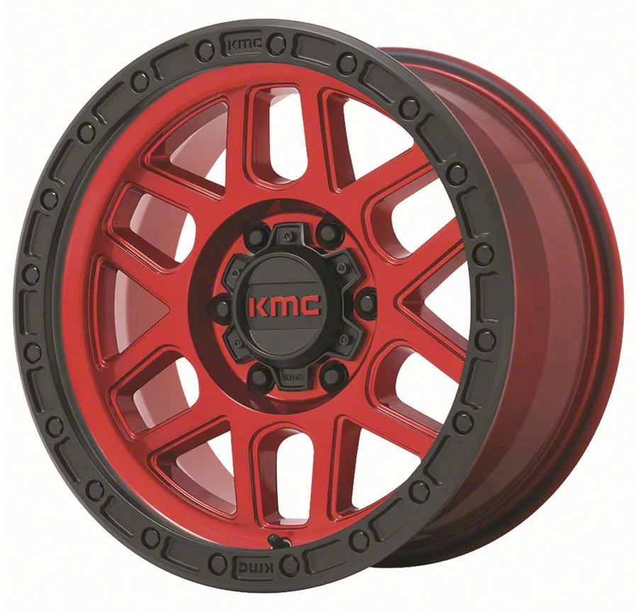 KMC Mesa Candy Red with Black Lip 8-Lug Wheel; 20x9; 0mm Offset (11-16 F-350 Super Duty SRW)