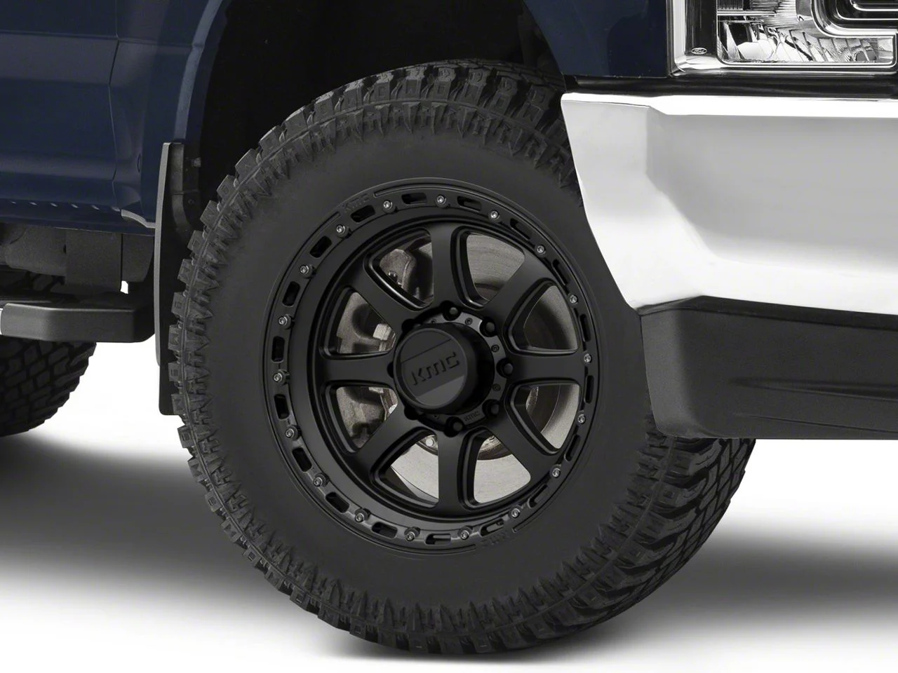 KMC Chase Satin Black with Gloss Black Lip 8-Lug Wheel; 20x9; 18mm Offset (17-22 F-250 Super Duty)