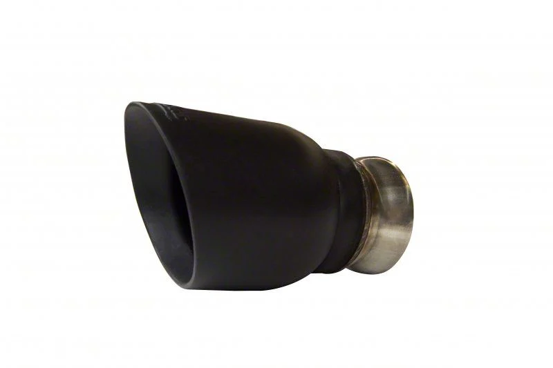 Kooks Angled Cut Rolled End Round Exhaust Tip; 2.75-Inch; Black (15-23 6.4L HEMI Charger)