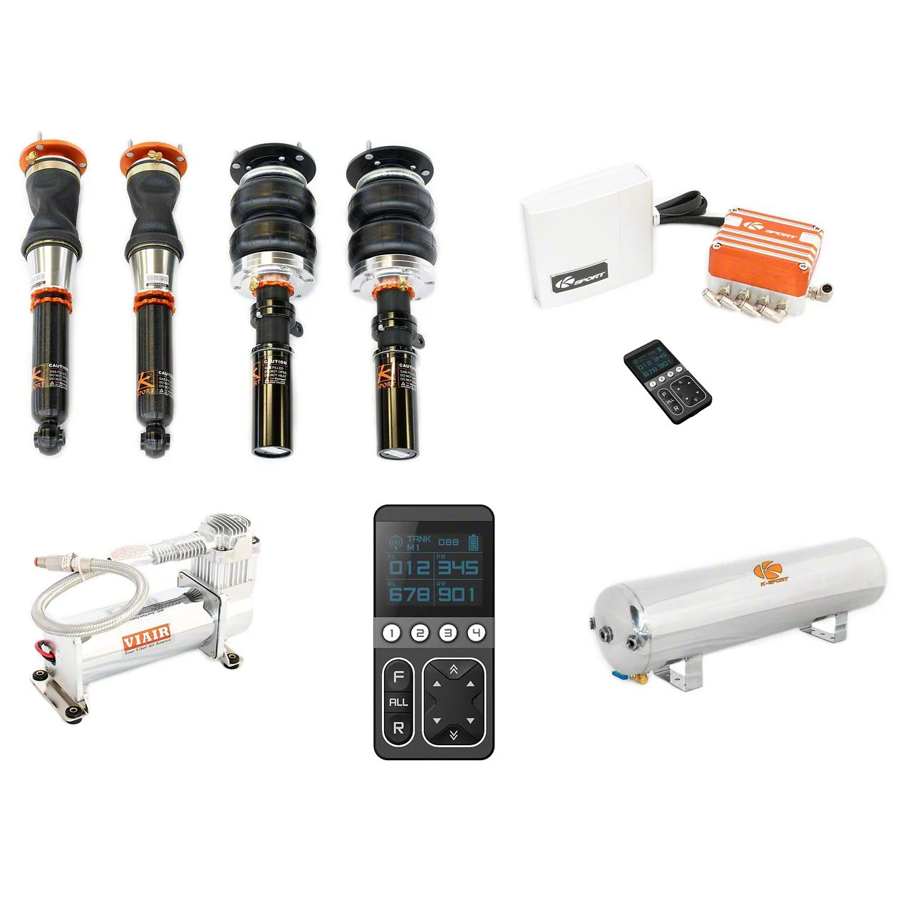 Ksport Airtech Pro Plus Air Suspension Kit (15-26 Mustang w/o MagneRide)