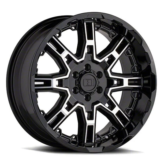 Level 8 Wheels Slingshot Gloss Black Machined 8-Lug Wheel; 20x11.5; -44mm Offset (11-14 Sierra 3500 HD SRW)
