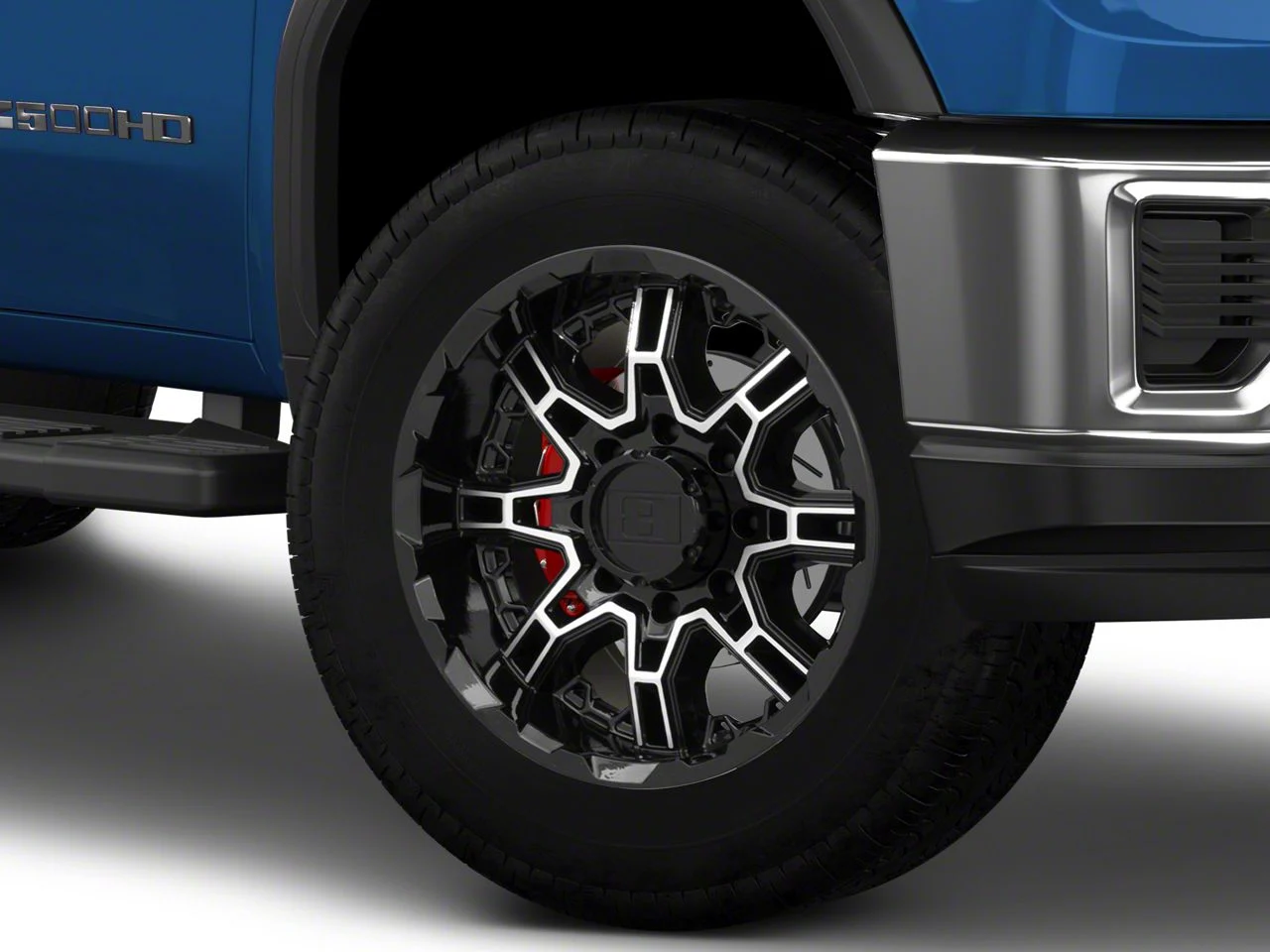 Level 8 Wheels Slingshot Gloss Black Machined 8-Lug Wheel; 20x10; -23mm Offset (20-26 Sierra 3500 HD SRW)
