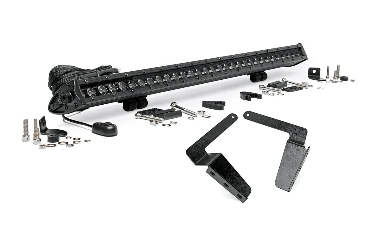 LED Light | Bumper Mnt | 30" Black Single Row | Toyota Tundra | 2014-2021 | Rough Country | 70657