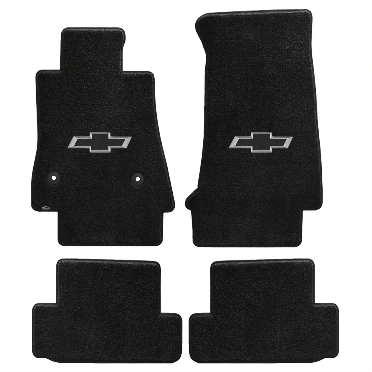 Lloyd Ultimat Front and Rear Floor Mats with Black 3D Bowtie Logo; Black (16-24 Camaro)