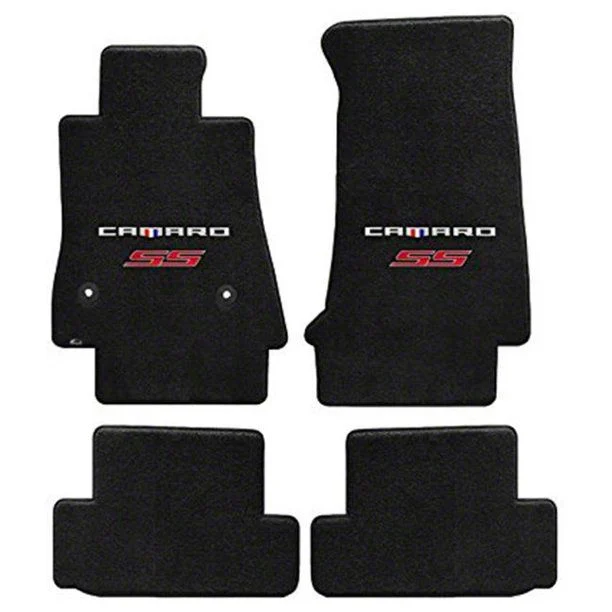 Lloyd Ultimat Front and Rear Floor Mats with Camaro and Red SS Logo; Black (16-24 Camaro)