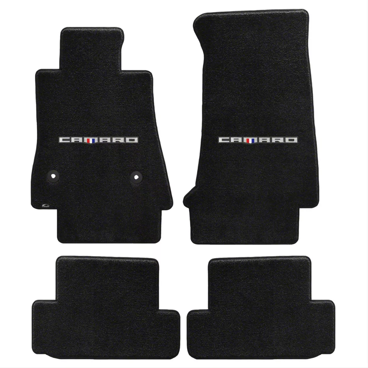Lloyd Ultimat Front and Rear Floor Mats with Camaro Word Logo; Black (16-24 Camaro)