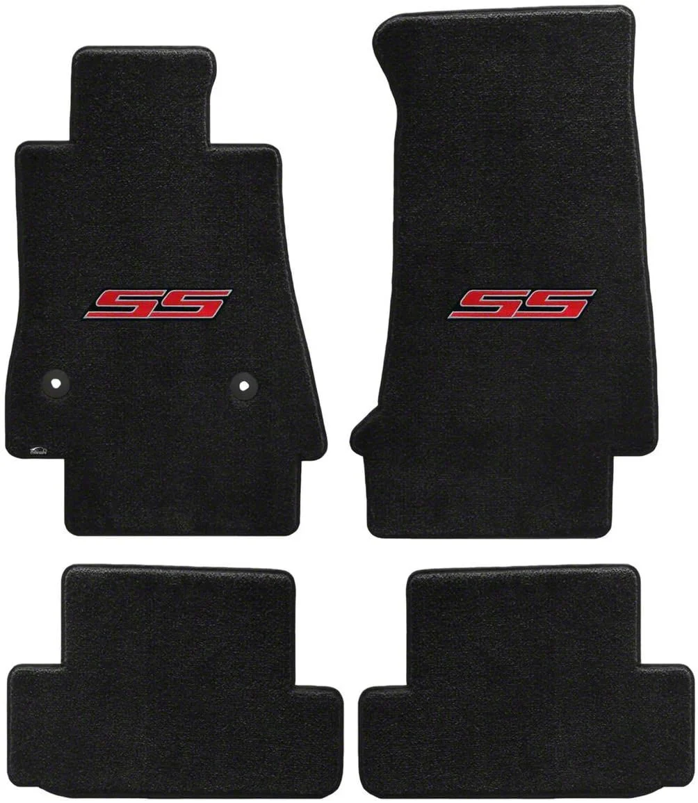 Lloyd Ultimat Front and Rear Floor Mats with Red SS Logo; Black (16-24 Camaro)