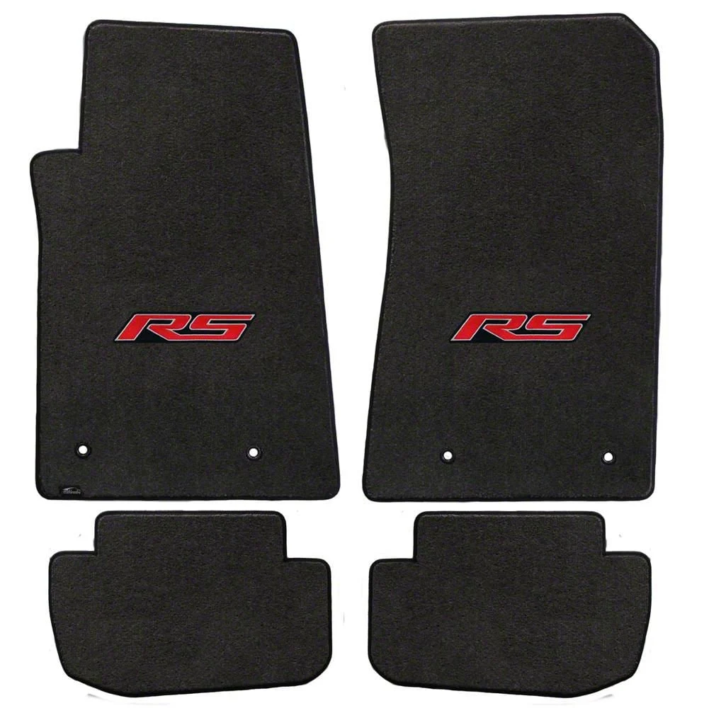 Lloyd Velourtex Front and Rear Floor Mats with RS Logo; Black (10-15 Camaro)