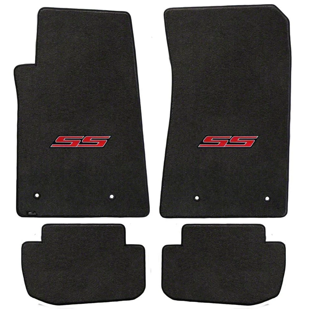Lloyd Velourtex Front and Rear Floor Mats with SS Logo; Black (10-15 Camaro)