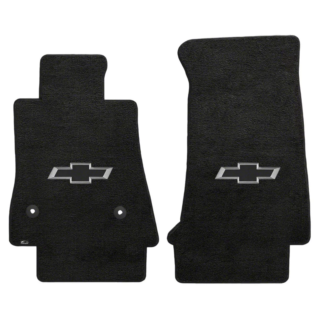 Lloyd Velourtex Front Floor Mats with Black 3D Bowtie Logo; Black (16-24 Camaro)