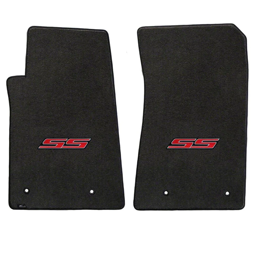 Lloyd Velourtex Front Floor Mats with SS Logo; Black (10-15 Camaro)