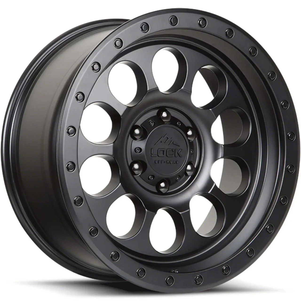 Lock Off-Road 50Cal Matte Black with Matte Black Ring 6-Lug Wheel; 17x9; 0mm Offset (15-20 F-150)