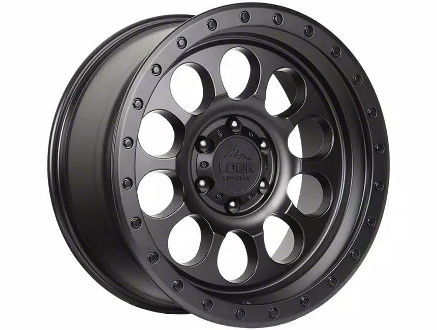 Lock Off-Road 50Cal Matte Black with Matte Black Ring 6-Lug Wheel; 17x9; -12mm Offset (15-20 F-150)