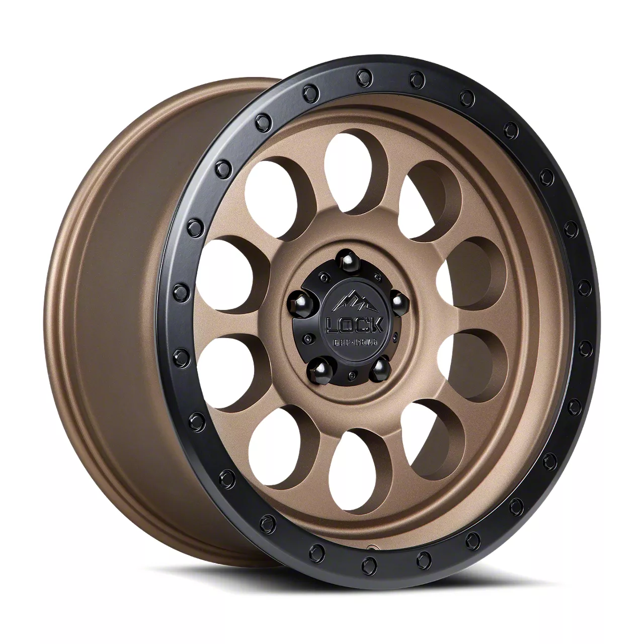 Lock Off-Road 50Cal Matte Desert Bronze with Matte Black Ring 6-Lug Wheel; 17x9; -12mm Offset (15-20 F-150)