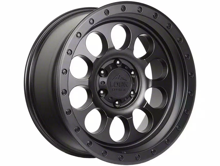 Lock Off-Road 50Cal Matte Black with Matte Black Ring 6-Lug Wheel; 17x9; -12mm Offset (14-18 Silverado 1500)