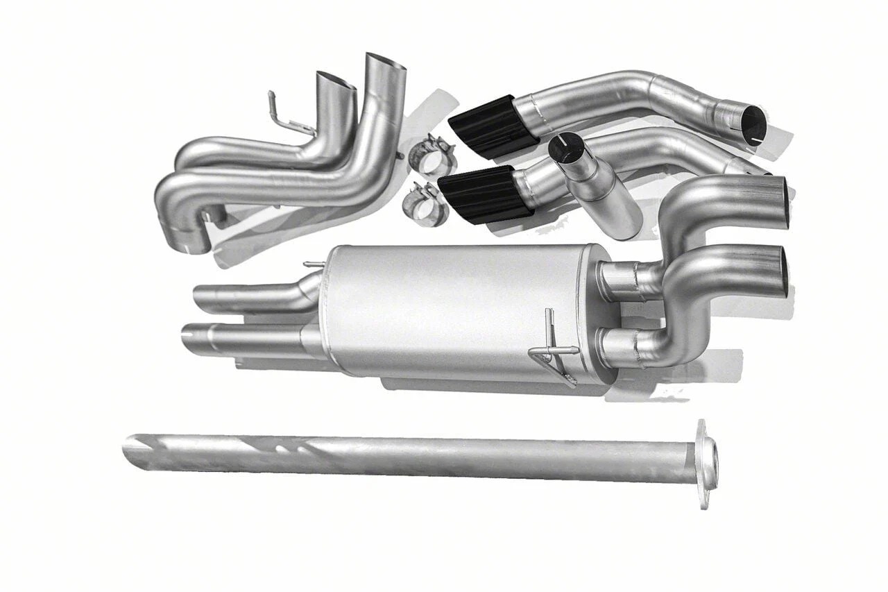 LTH True Dual Exhaust System with Black Tips; Rear Exit (15-26 5.0L F-150, Excluding Tremor)