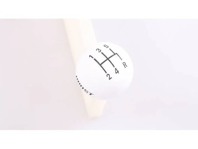 1 7/8 in. White Hurst Shift Knob w/ 5-Speed Patter Fits 3/8 X 16 Threads (W/ Hurst Logo)