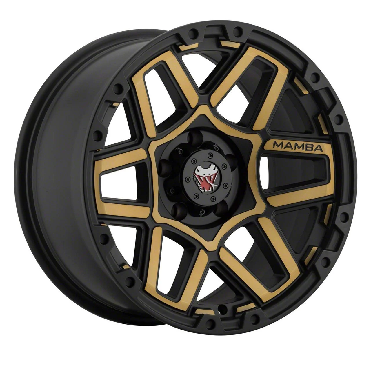 Mamba Offroad Wheels M23 Matte Black with Bronze Face 5-Lug Wheel; 17x9; 12mm Offset (09-18 RAM 1500)