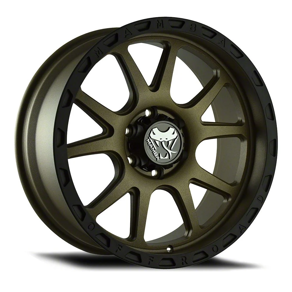 Mamba Offroad Wheels M27 Matte Bronze with Black Lip 5-Lug Wheel; 18x9; 12mm Offset (09-18 RAM 1500)