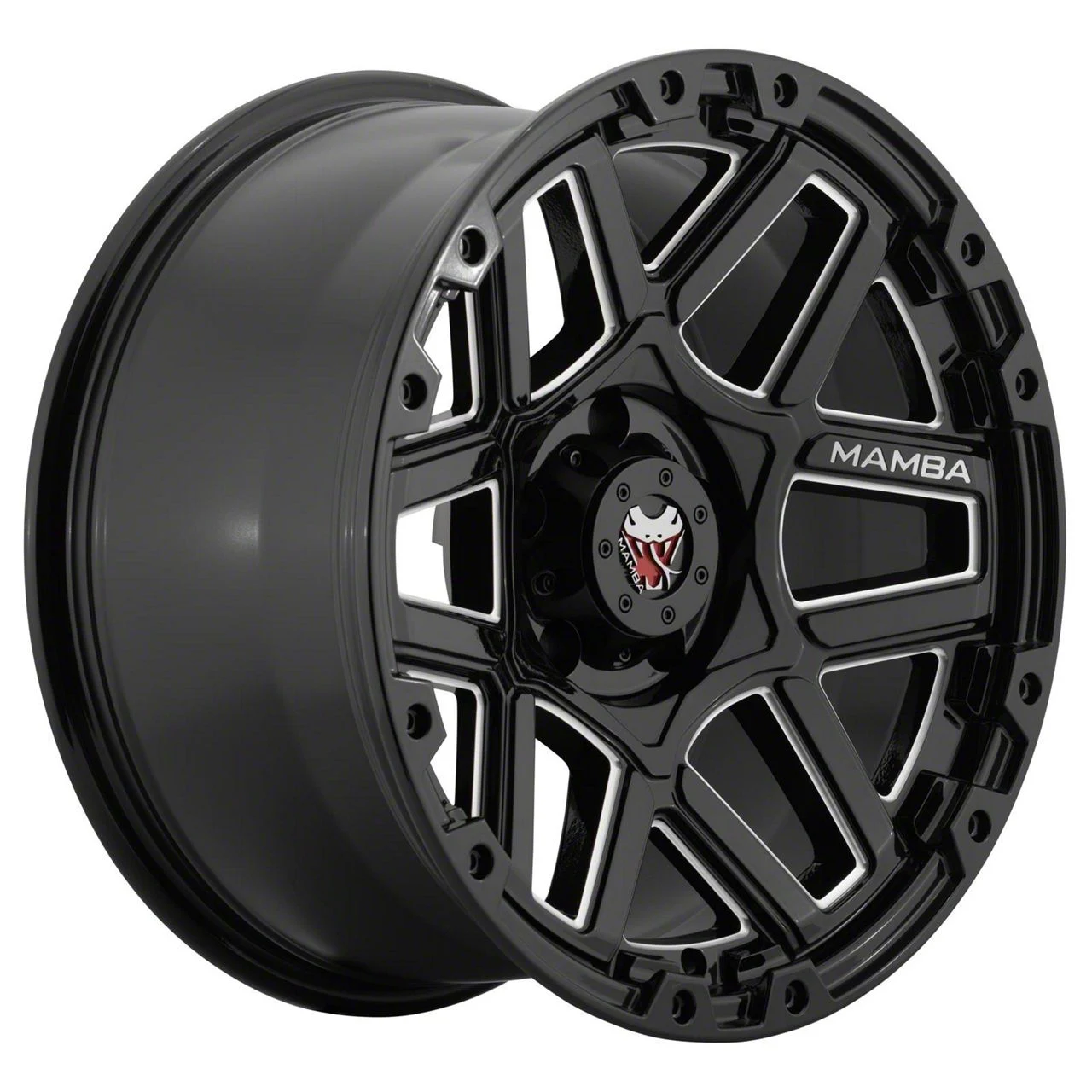 Mamba Offroad Wheels M23 Gloss Black Machined 6-Lug Wheel; 17x9; 12mm Offset (07-14 Tahoe)