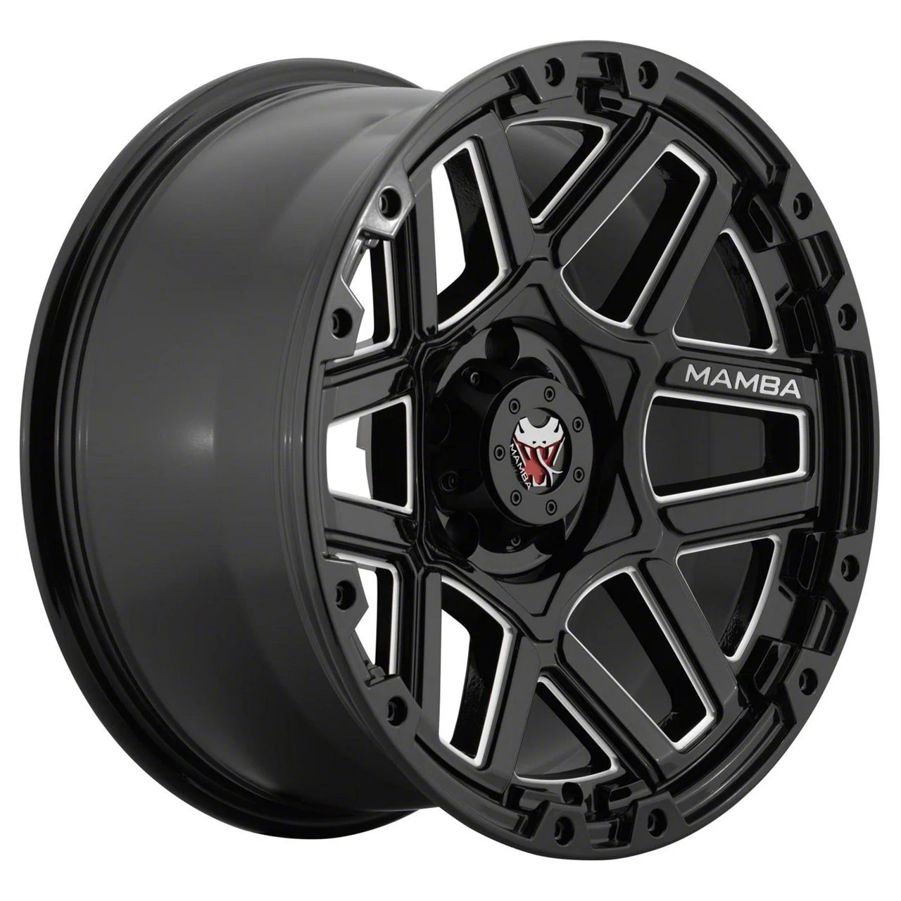 Mamba Offroad Wheels M23 Gloss Black Machined 6-Lug Wheel; 18x9; 12mm Offset (07-14 Tahoe)