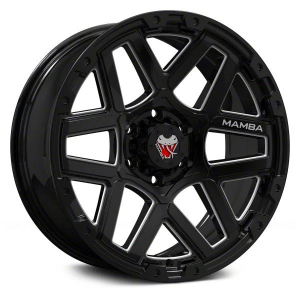 Mamba Offroad Wheels M23 Gloss Black Machined 6-Lug Wheel; 18x9; -12mm Offset (07-14 Tahoe)