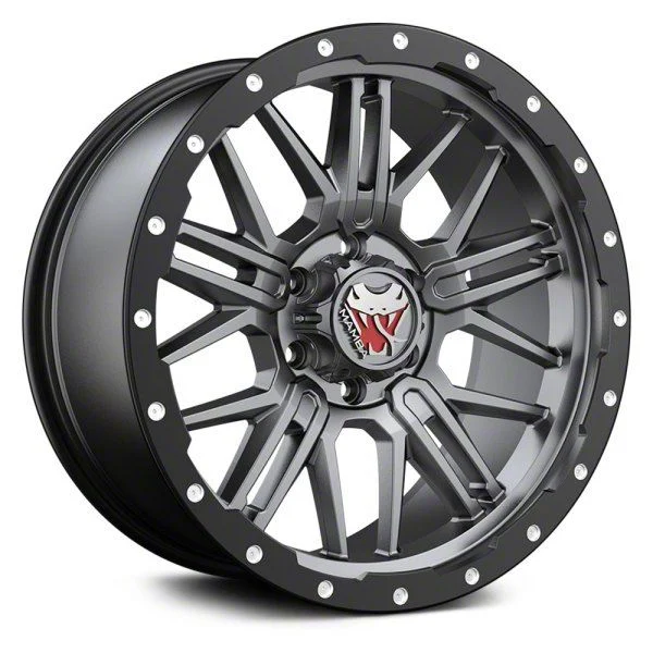 Mamba Offroad Wheels M25 Matte Gray with Black Lip 6-Lug Wheel; 17x9; 12mm Offset (07-14 Tahoe)