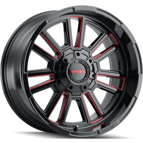 Mayhem Wheels Apollo Gloss Black with Prism Red 6-Lug Wheel; 20x10; -19mm Offset (07-14 Tahoe)