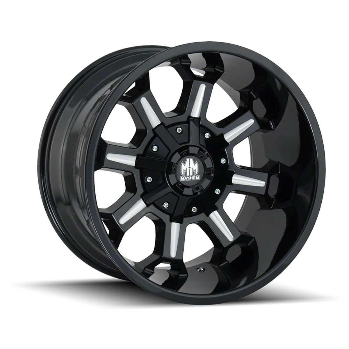 Mayhem Wheels Combat Gloss Black Milled 6-Lug Wheel; 17x9; -12mm Offset (07-14 Tahoe)