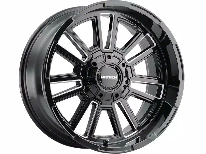 Mayhem Wheels Apollo Gloss Black Milled 6-Lug Wheel; 20x10; -19mm Offset (14-18 Sierra 1500)