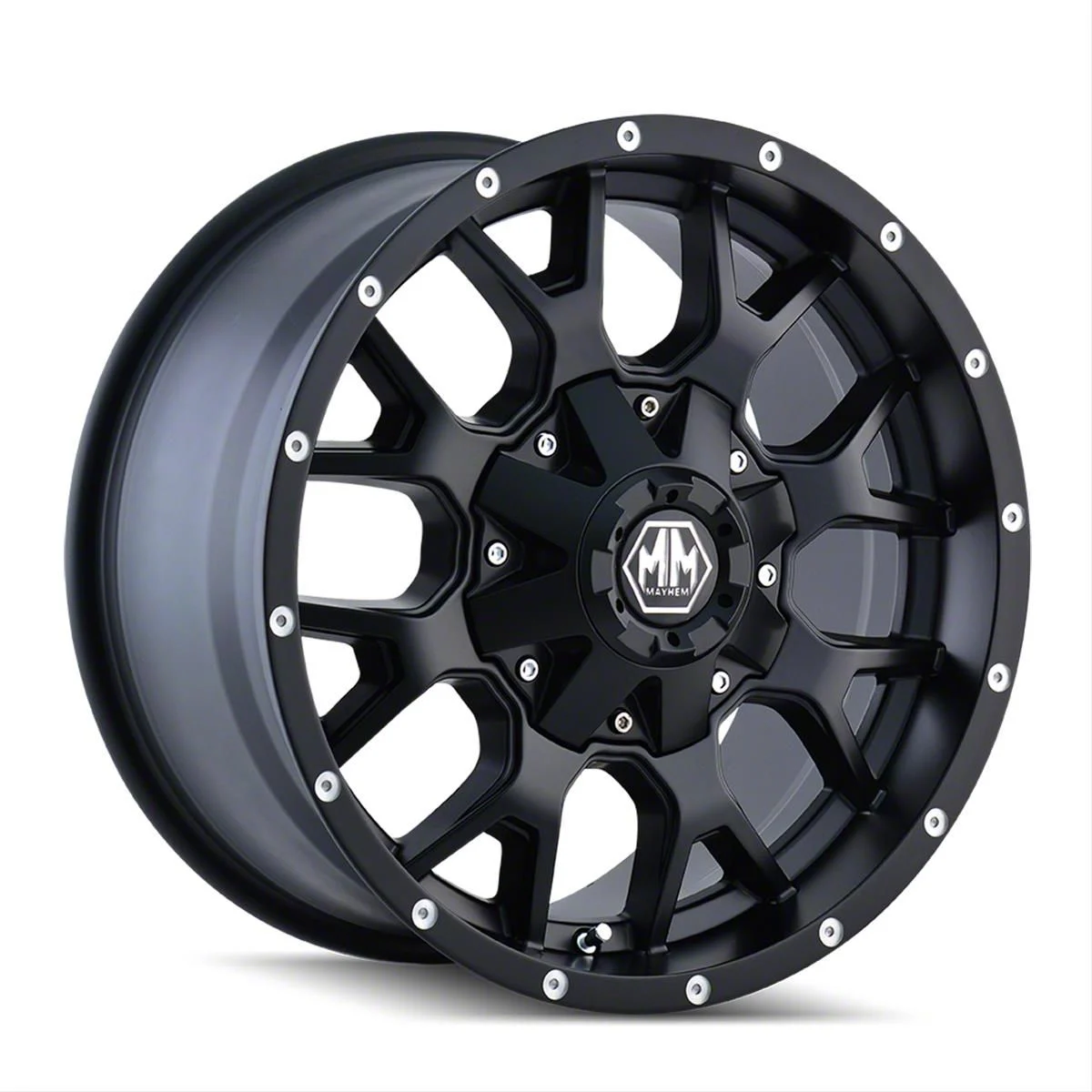 Mayhem Wheels Warrior Matte Black 8-Lug Wheel; 17x9; 18mm Offset (15-19 Sierra 2500 HD)