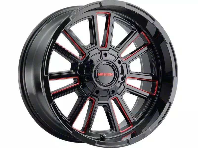 Mayhem Wheels Apollo Gloss Black with Prism Red 6-Lug Wheel; 20x10; -19mm Offset (19-26 RAM 1500)