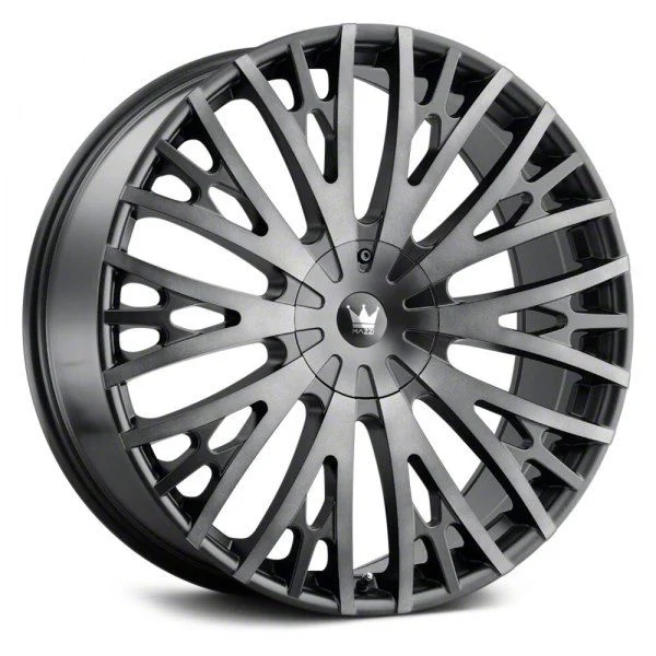 Mazzi Twist Tie Matte Black with Dark Tint 6-Lug Wheel; 24x9.5; 30mm Offset (04-08 F-150)