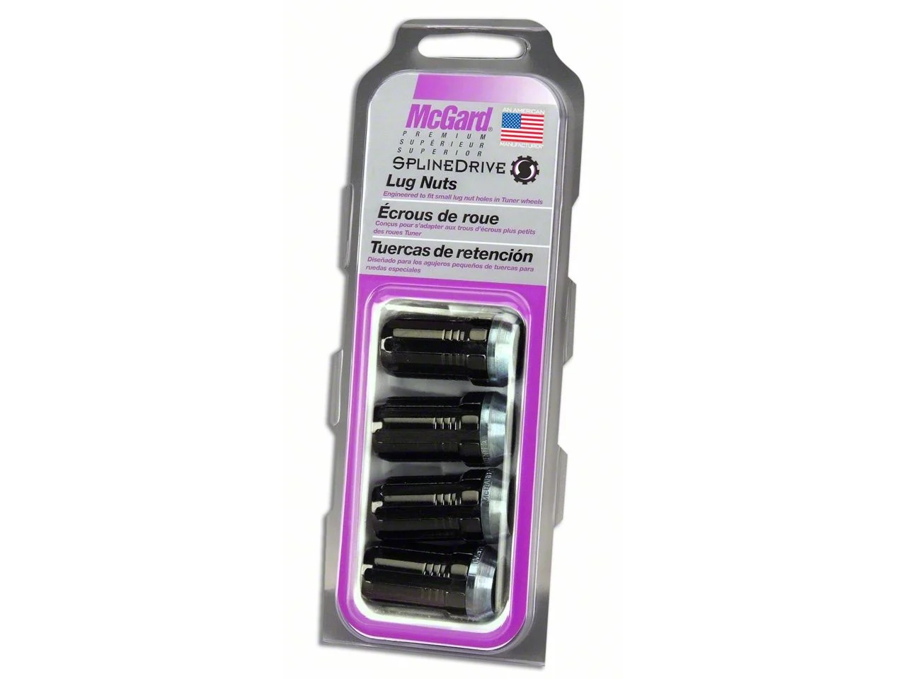 McGard Black Spline Drive Lug Nut Kit; 14mm x 1.5; Set of 4 (12-26 RAM 3500)