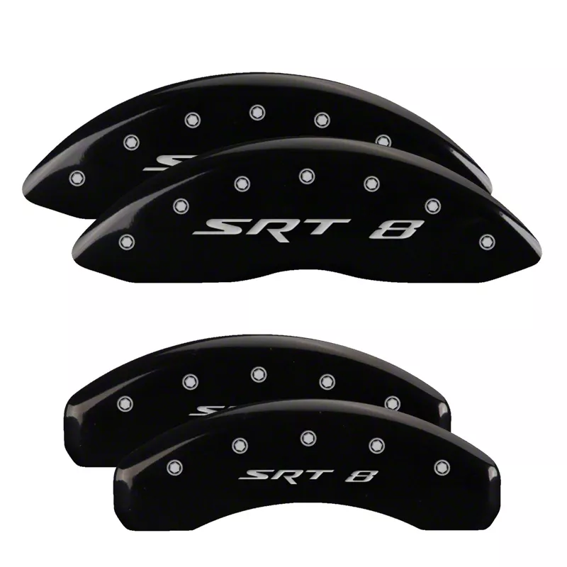 MGP Brake Caliper Covers with SRT8 Logo; Black; Front and Rear (06-14 Charger SRT8; 2016 Charger SRT 392)