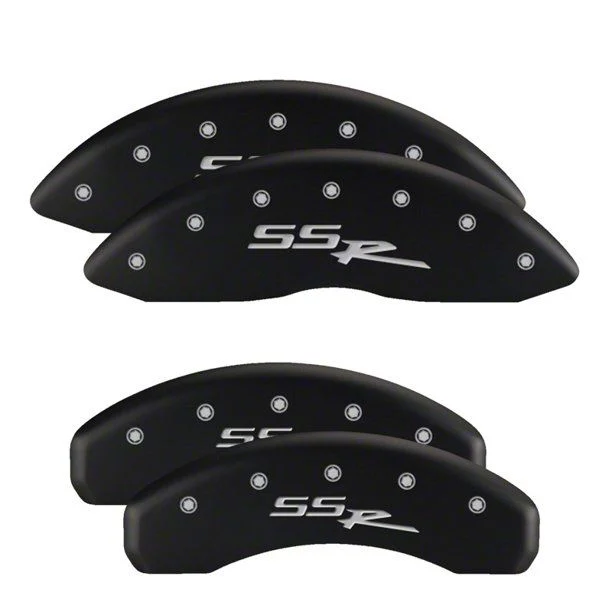 MGP Brake Caliper Covers with Challenger and Vintage R/T Logo; Black; Front and Rear (11-18 Charger R/T w/ Single Piston Front Calipers; 11-17 Charger SE w/ Single Piston Front Calipers; 12-23 SXT Charger w/ Single Piston Front Calipers)Find parts that fit
