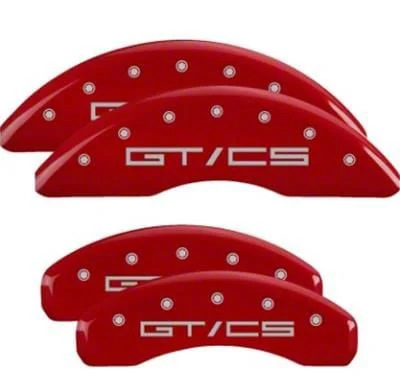 MGP Brake Caliper Covers with GT/CS Logo; Red; Front and Rear (15-23 Mustang GT w/o Performance Pack)