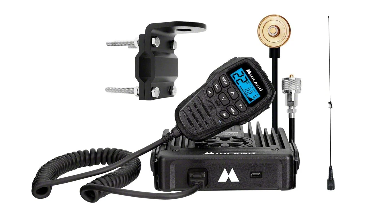 Midland Radio MicroMobile GMRS Two-Way Radio Bundle with Integrated Microphone Control; 50-Watt
