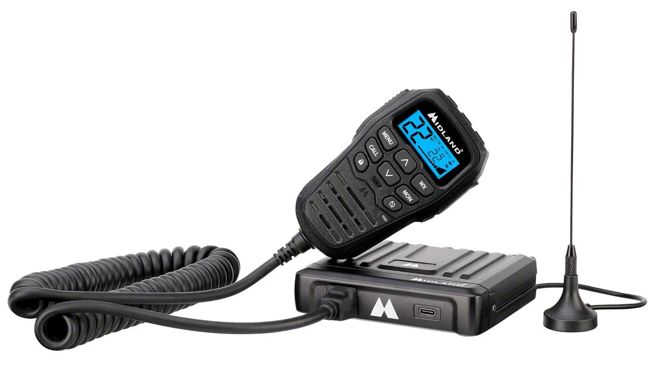 Midland Radio MicroMobile GMRS Two-Way Radio with Integrated Microphone Control; 15-Watt