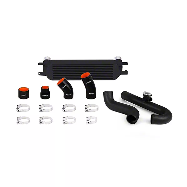 Mishimoto Performance Intercooler Kit with Black Piping; Black (15-23 Mustang EcoBoost)