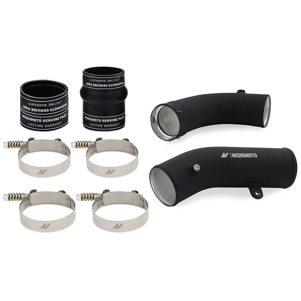 Mishimoto Cold-Side Intercooler Pipe and Boot Kit; Wrinkle Black (17-19 6.6L Duramax Sierra 3500 HD)