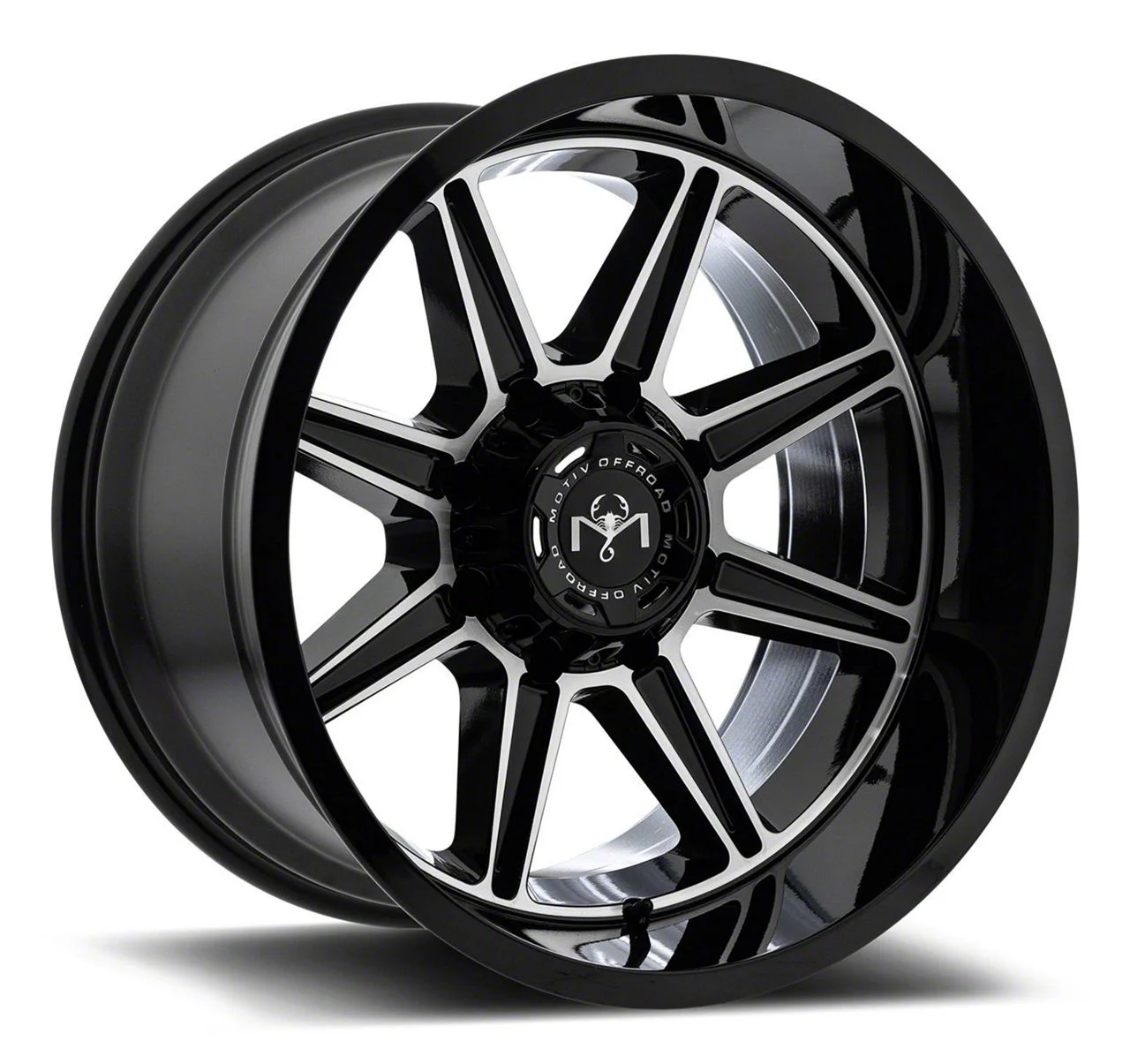 Motiv Offroad Balast Gloss Black with Chrome Accents 6-Lug Wheel; 18x9; 18mm Offset (07-14 Tahoe)