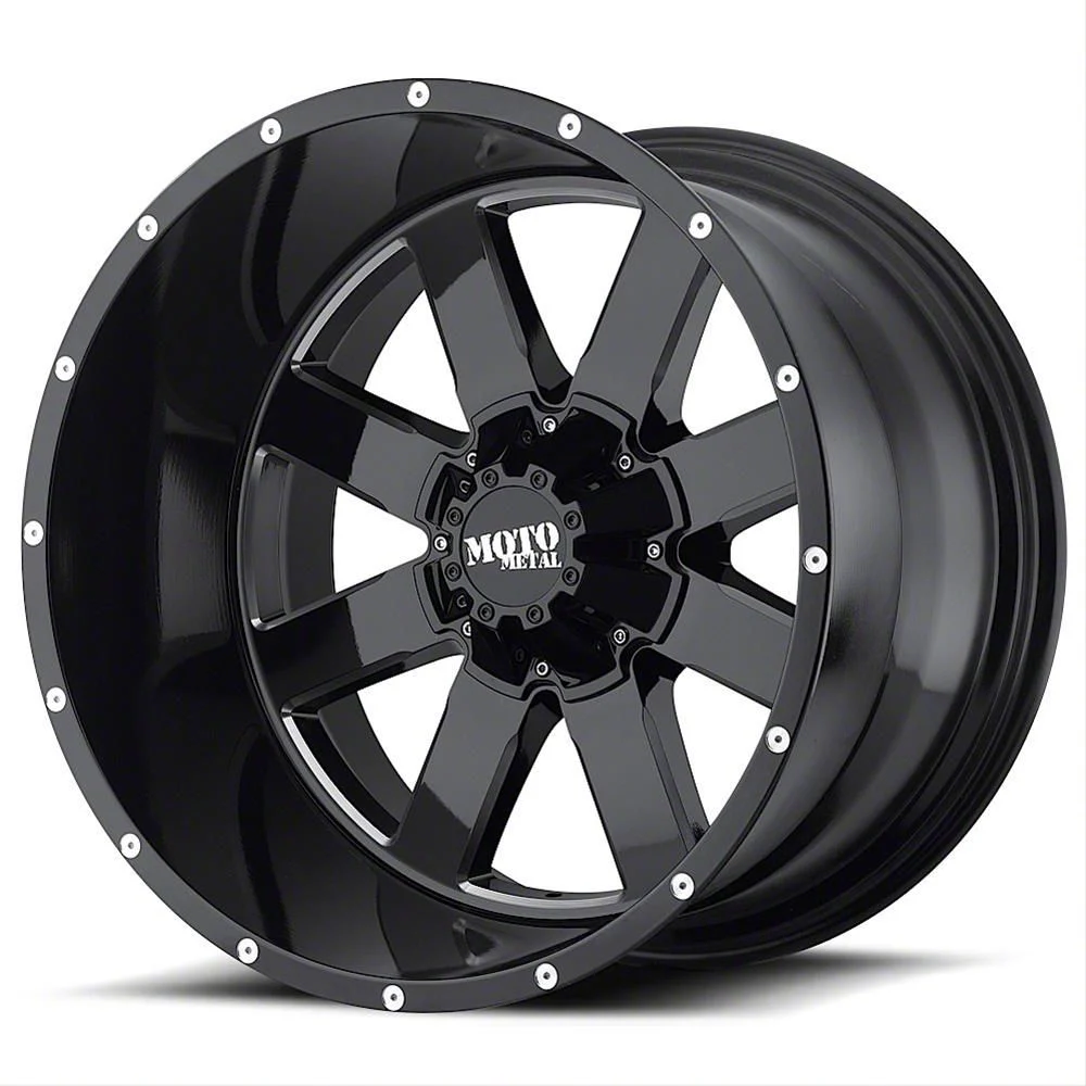 Moto Metal MO962 Gloss Black Milled 6-Lug Wheel; 18x12; -44mm Offset (07-14 Tahoe)