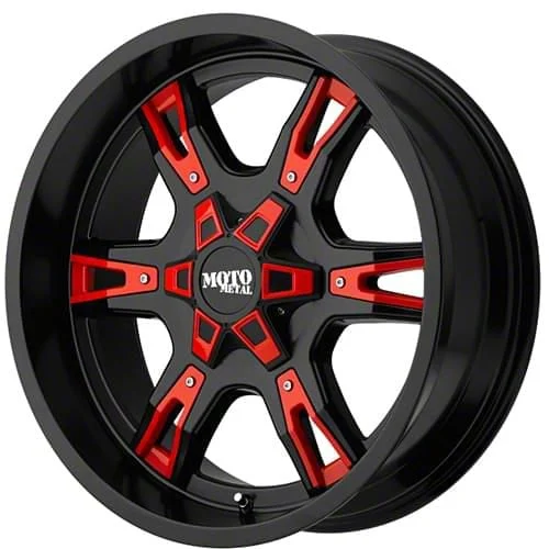 Moto Metal MO969 Satin Black with Red and Chrome Accents 6-Lug Wheel; 20x9; 0mm Offset (07-14 Tahoe)