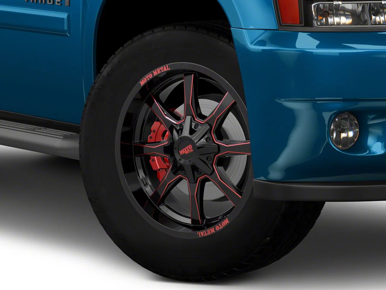 Moto Metal MO970 Gloss Black Milled with Red Tint 6-Lug Wheel; 20x10; -18mm Offset (07-14 Tahoe)