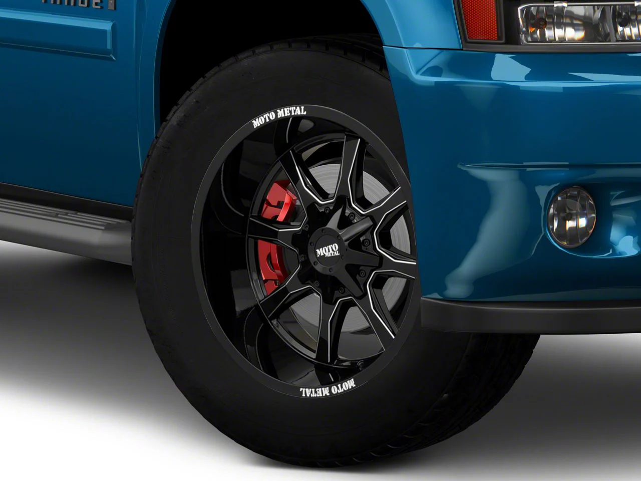Moto Metal MO970 Gloss Black with Milled Spoke 6-Lug Wheel; 20x12; -44mm Offset (07-14 Tahoe)
