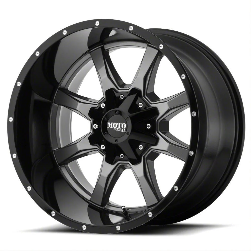 Moto Metal MO970 Gloss Gray Center with Gloss Black Lip 6-Lug Wheel; 20x9; 0mm Offset (07-14 Tahoe)