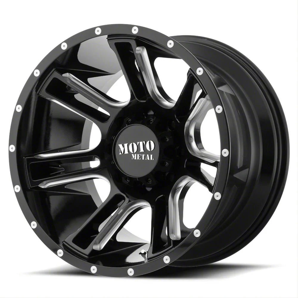 Moto Metal MO982 Amp Gloss Black Milled 6-Lug Wheel; 20x9; 0mm Offset (07-14 Tahoe)