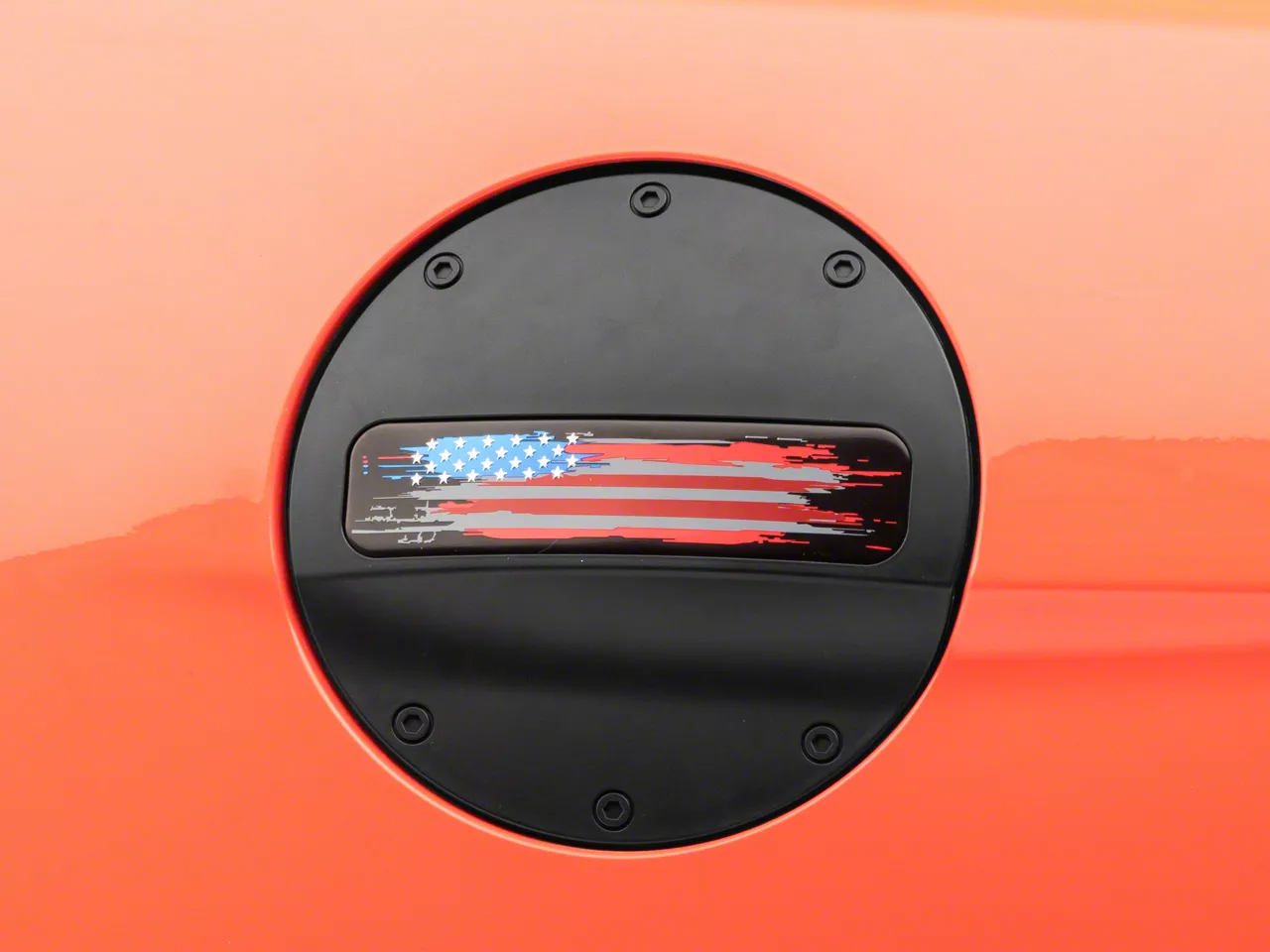 MP Concepts Old Glory Fuel Door; Matte Black (15-23 Mustang)