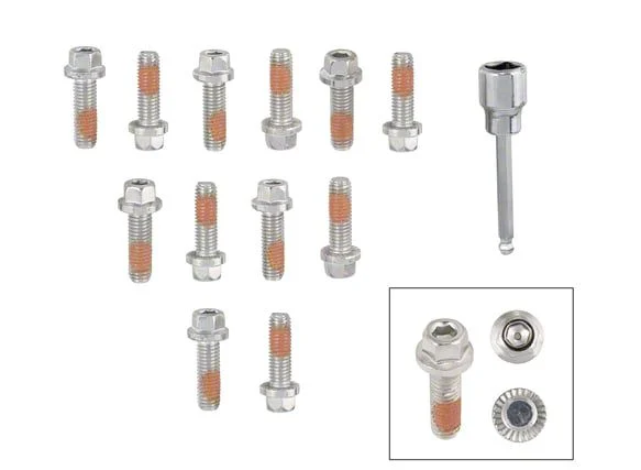 Mr. Gasket Headlock Locking Header Bolts; M8-1.25x25MM; Set of 12 (07-14 6.0L Silverado 3500 HD)